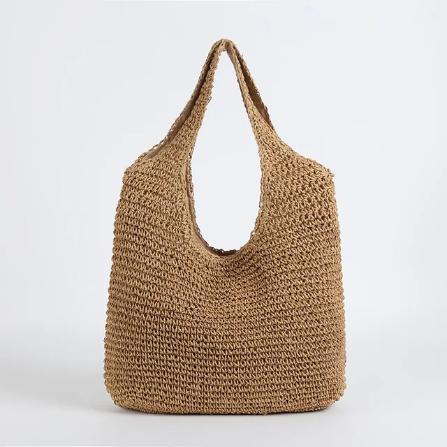 Elegante Stroh-Strandtasche